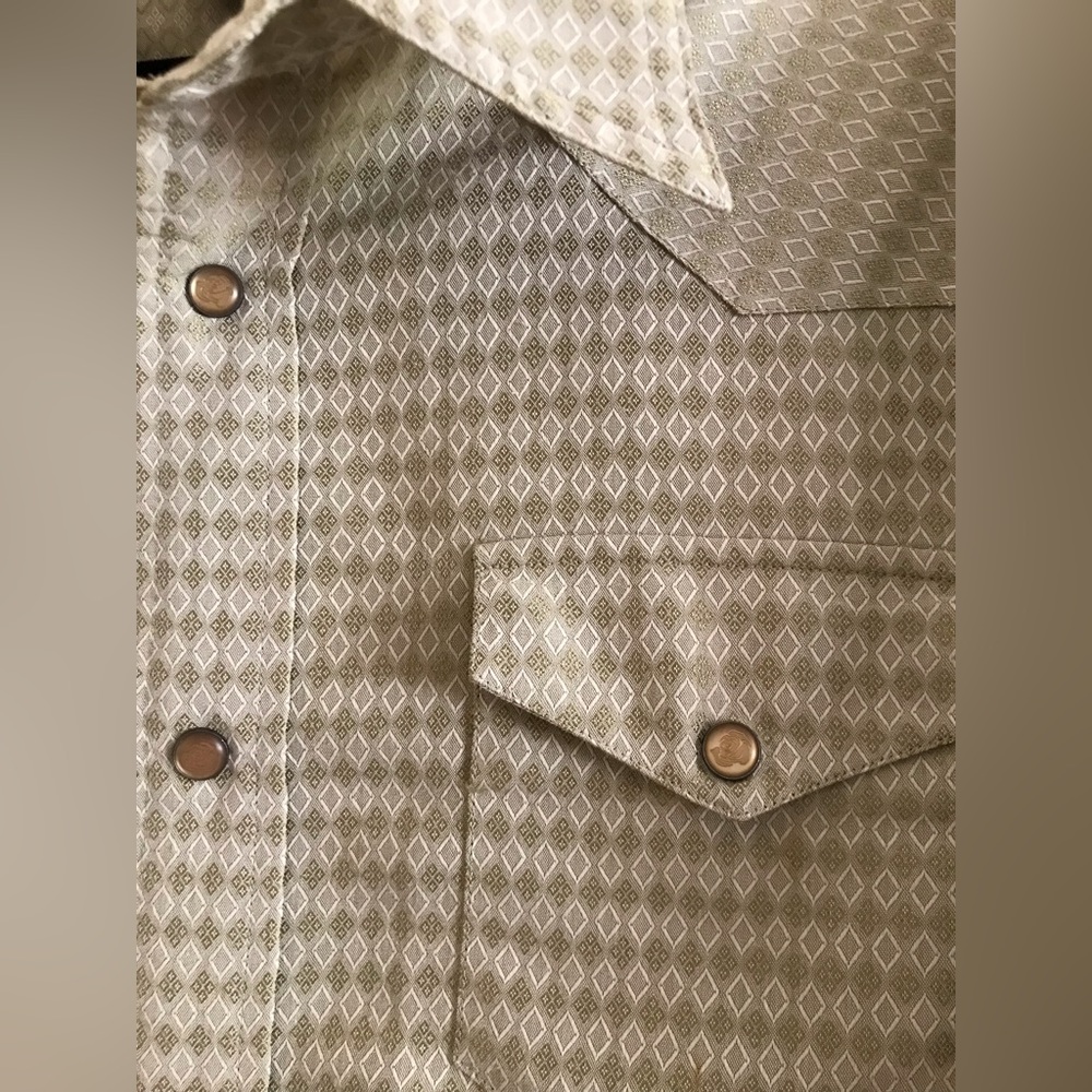 Vintage Earl Jean Gold Pearl Snap Button up Shirt size XL